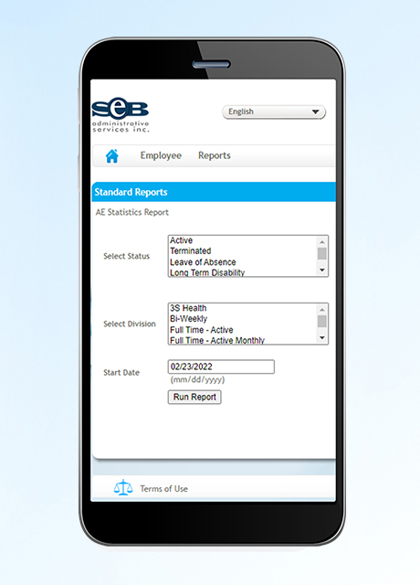 Shot of FlexPlus Admin user interface platform on mobile device