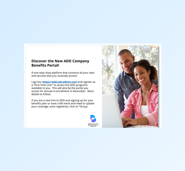 Benefits announcement - custom postcard