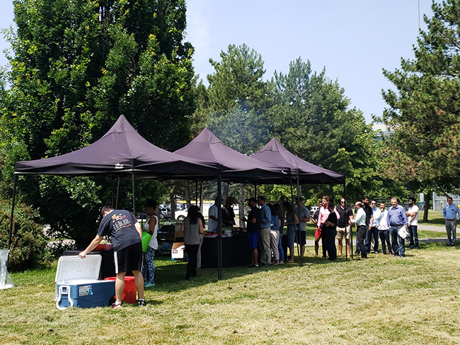 SEB Group Barbeque Event for employees at Park enjoying in the Sunny weather.