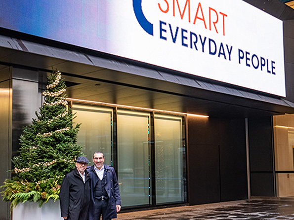 Shot of President of SEB Inc and SEB Admin posing during Smart everyday people launch event