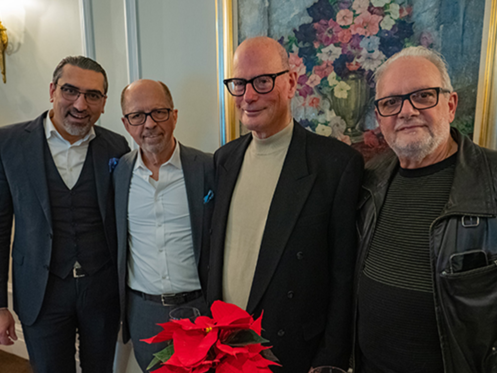 Shot of the presidents of SEB and partner companies posing during an event