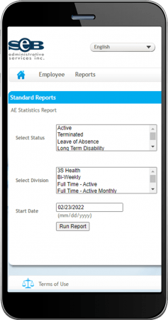 Image of FlexPlus Admin user interface on mobile device