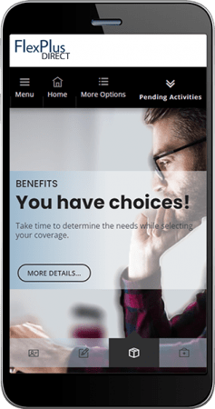 Screenshot of FlexPlus DIRECT user interface on mobile device