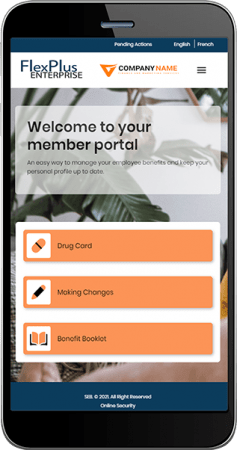 Shot of FlexPlus Enterprise user interface on mobile device