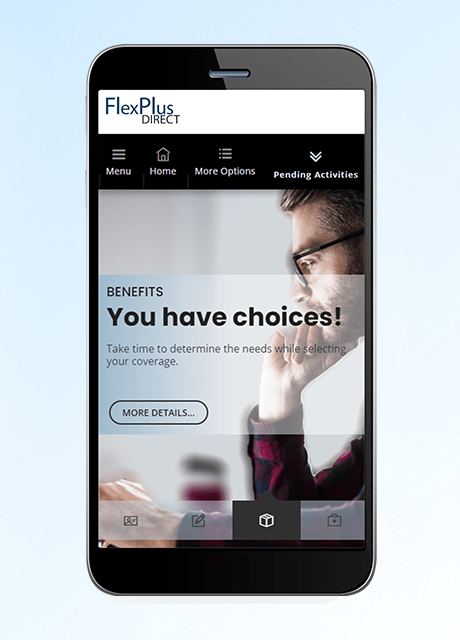 Shot of FlexPlus Direct user interface platform on mobile device