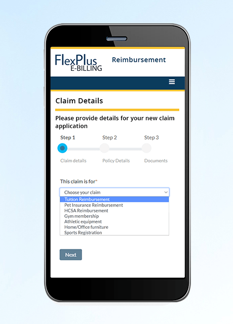 Shot of FlexPlus E-Billing user interface platform on mobile device