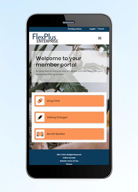 Shot of FlexPlus Enterprise user interface platform on mobile device