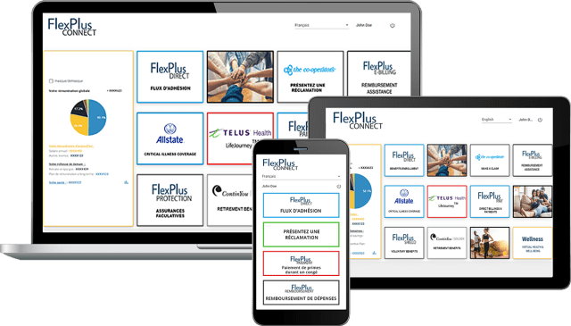Images de FlexPlus CONNECT sur différents appareils